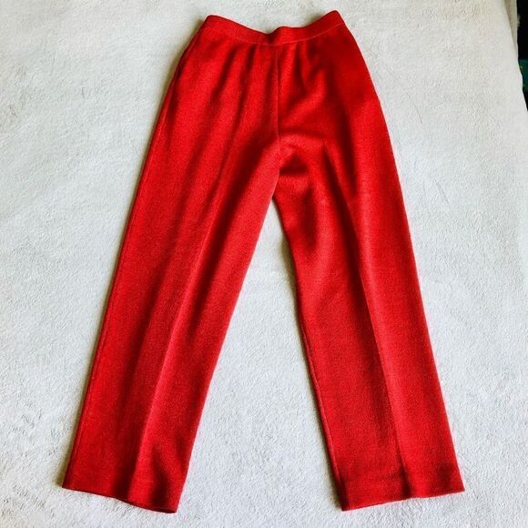 St. John Collection Terracotta Knit Pleated Front Elastic Waist Ankle Pants - Picture 9 of 9